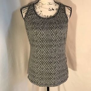 Merona Scooped Neck Sleeveless Black & White Tank Sz M